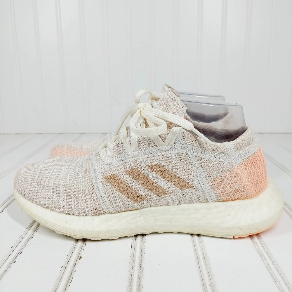 adidas Pureboost Go Gray Orange Athleisure Running Sneakers A66